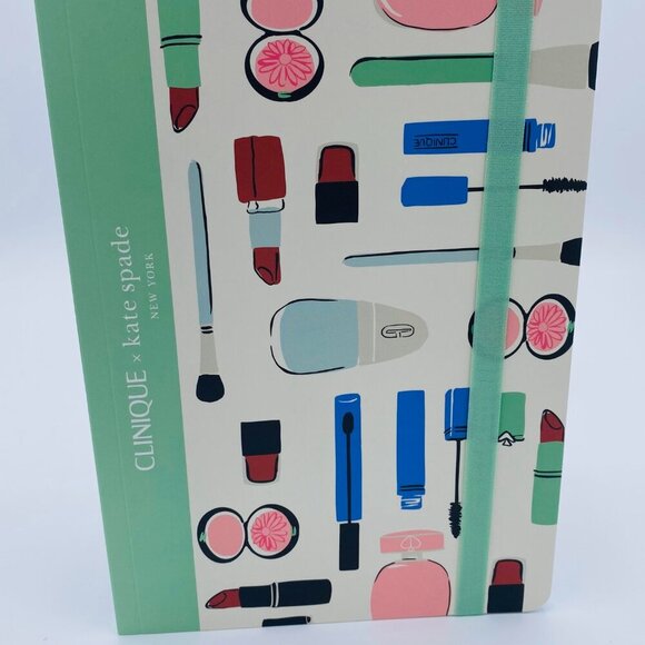 Clinique x Kate Spade Beauty Notebook,Limited Edition Softcover,Green White-NEW - Picture 1 of 8